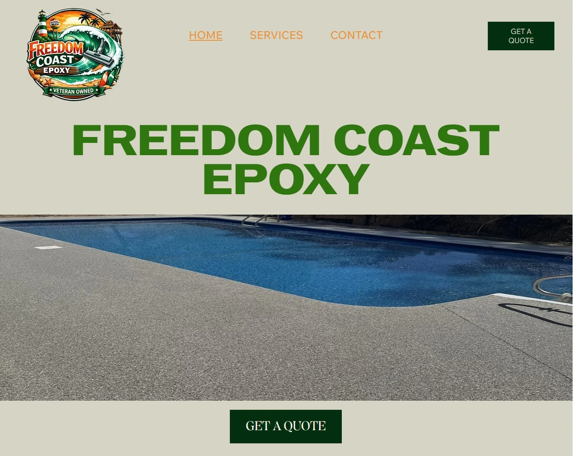Freedom Coast Epoxy's old website before the redesign